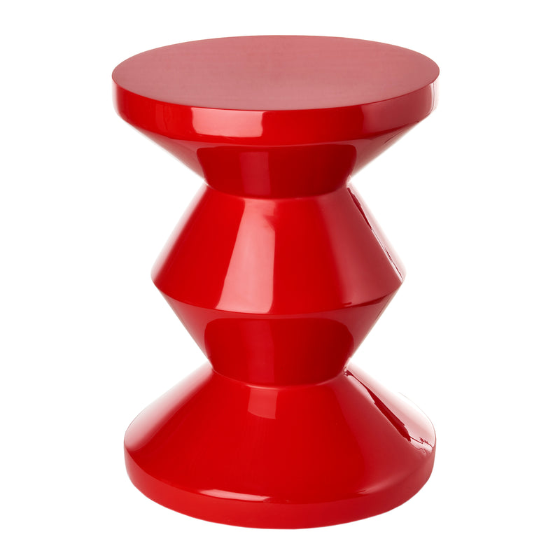 POLSPOTTEN - Zig Zag Hocker | Synthetisches Material / rot