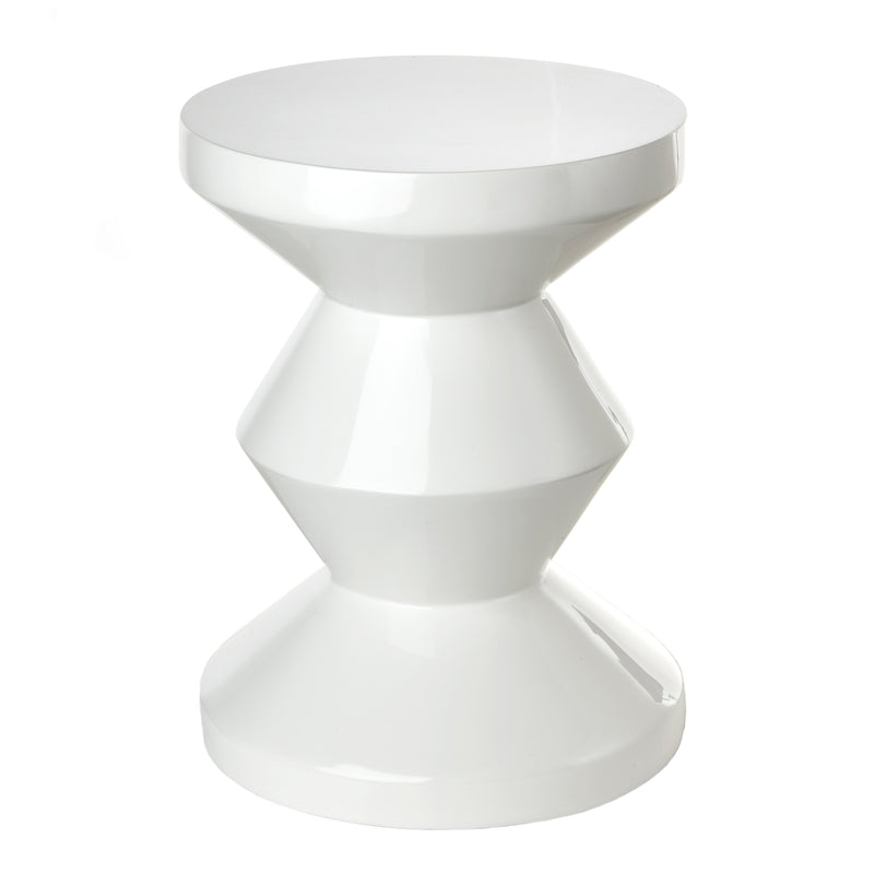 POLSPOTTEN - Zig Zag Hocker | Synthetisches Material / weiß