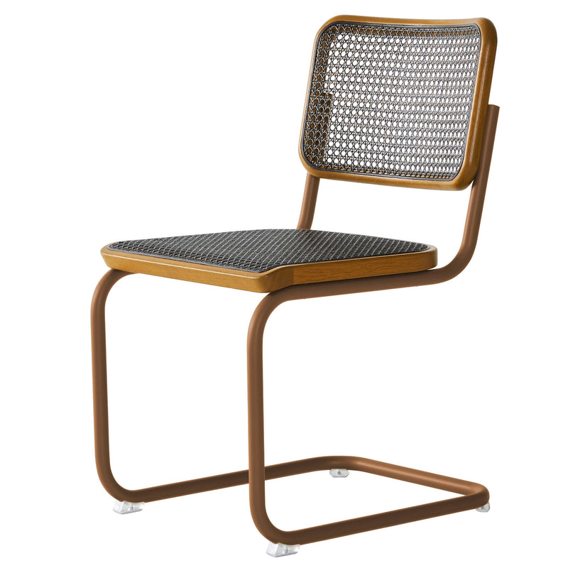 Thonet - S 32 V Stuhl | Geflecht dark / Eiche natur / bernstein