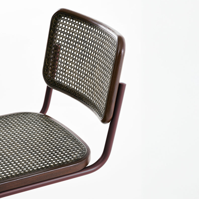Thonet - S 32 V Stuhl | Geflecht dark / Eiche natur / kastanie