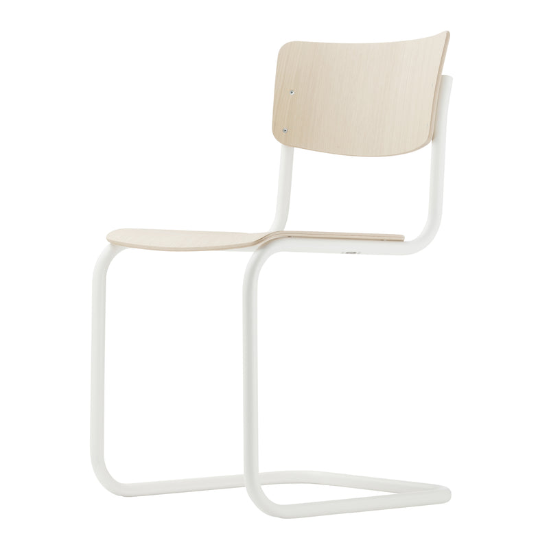Thonet - S 43 Freischwinger Chrom | natur hell / weiß