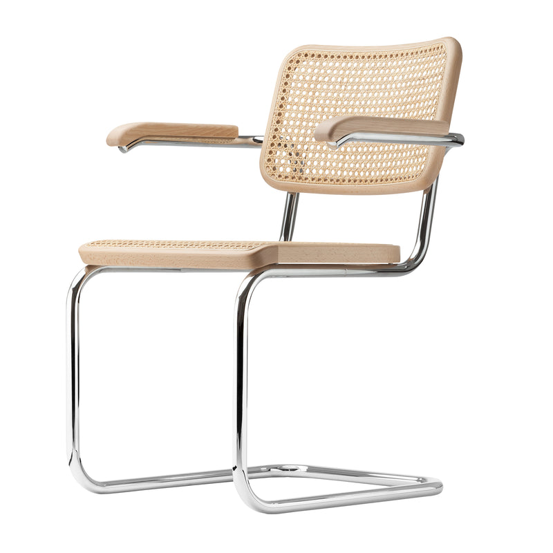 Thonet - S 64 V Freischwinger | Geflecht natur / Buche natur / Chrom