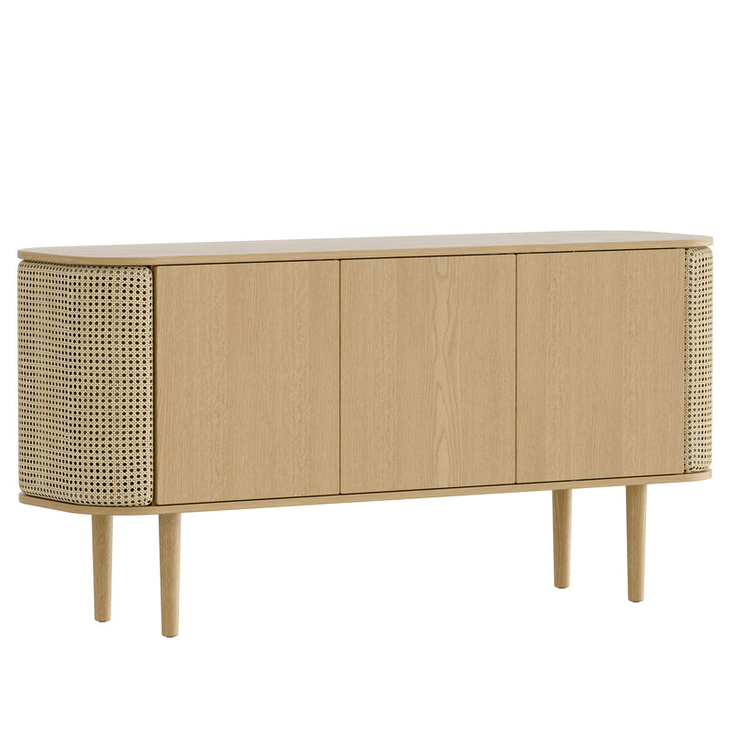Umage - Treasures Sideboard | 3 Türen / Eiche natur / Wiener Geflecht