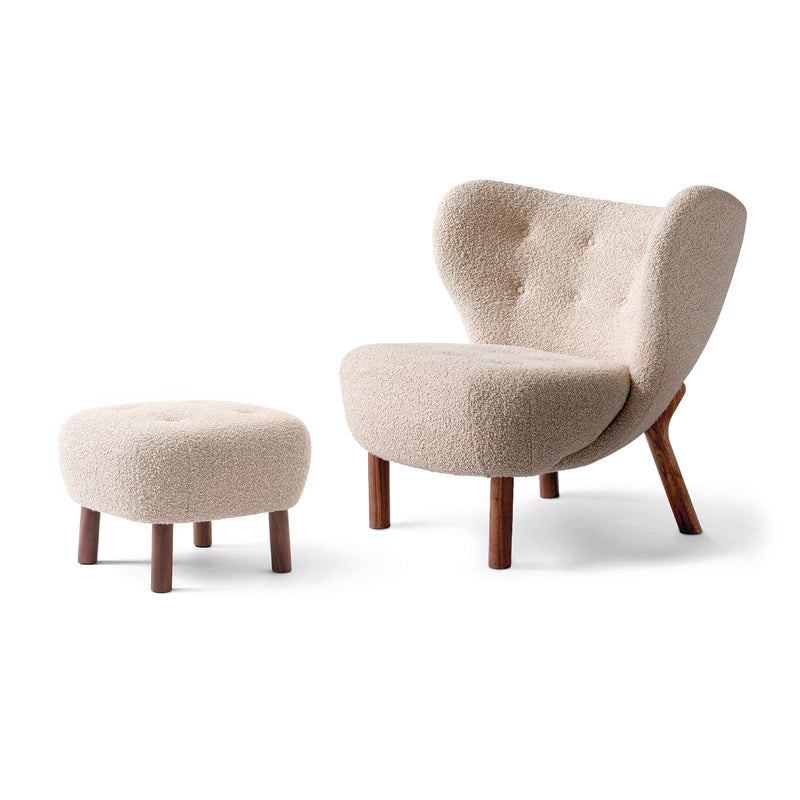 &Tradition - Little Petra Lounge Chair | Karakorum 003 / Incl. Pouf ATD1 / Walnuss