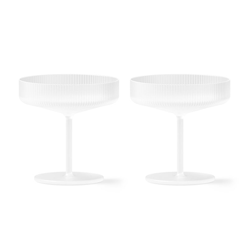 Ferm Living - Ripple Champagnerglas (2er-Set) | frosted