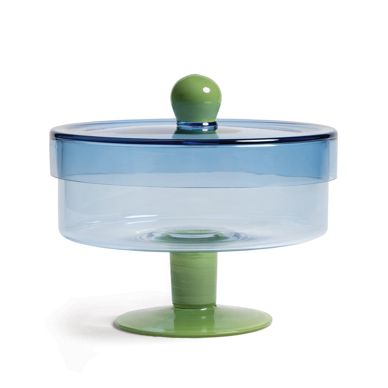 &klevering - Duo Aufbewahrungsglas | Ø 22 x 20 cm / blue/green