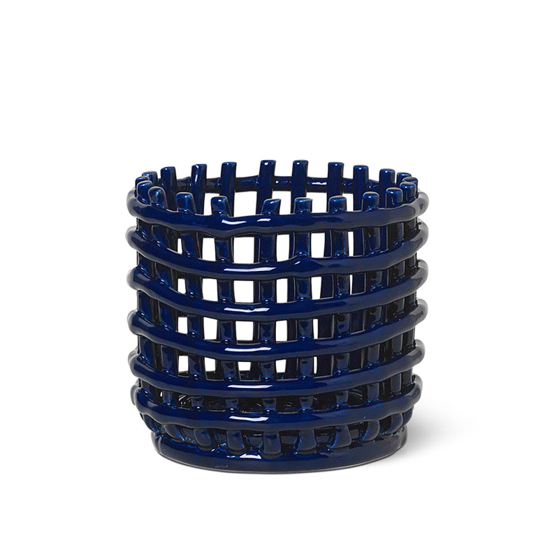 Ferm Living - Keramik Korb | klein / blau