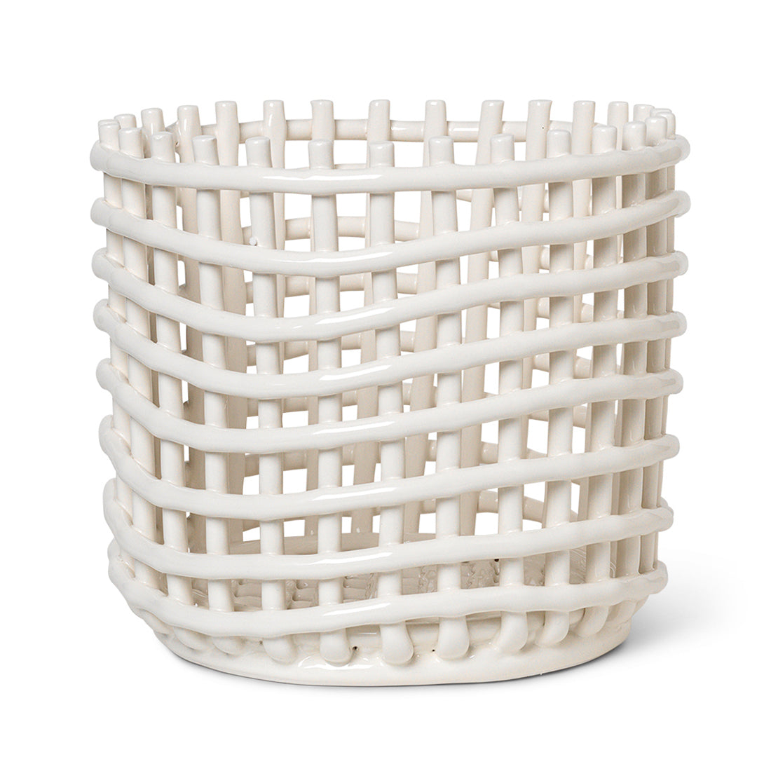 Ferm Living - Keramik Korb | groß / off-white