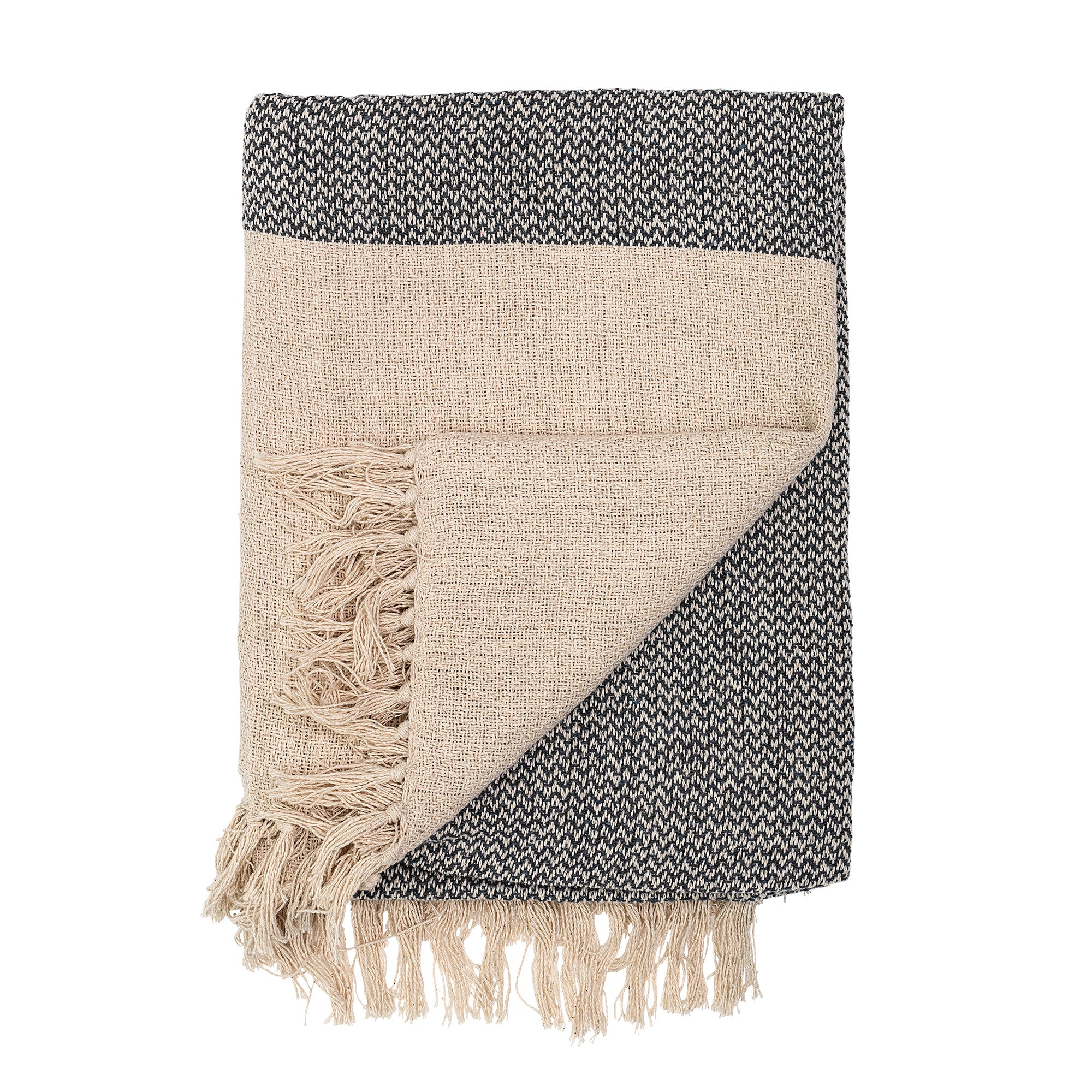 Bloomingville - Decke mit Fransen | beige