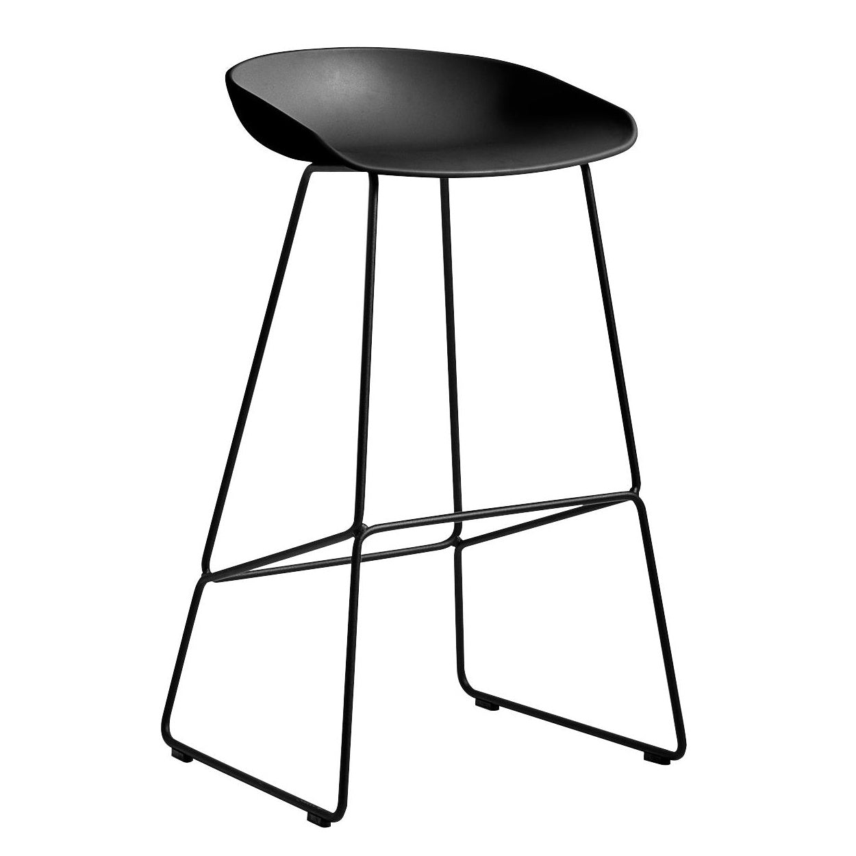 HAY - About A Stool AAS 38 | H 85 cm / black 2.0 / pulverbeschichtet schwarz