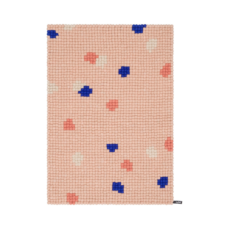 myfelt - Terra Rose Filzkugelteppich rechteckig | 70 x 100 cm