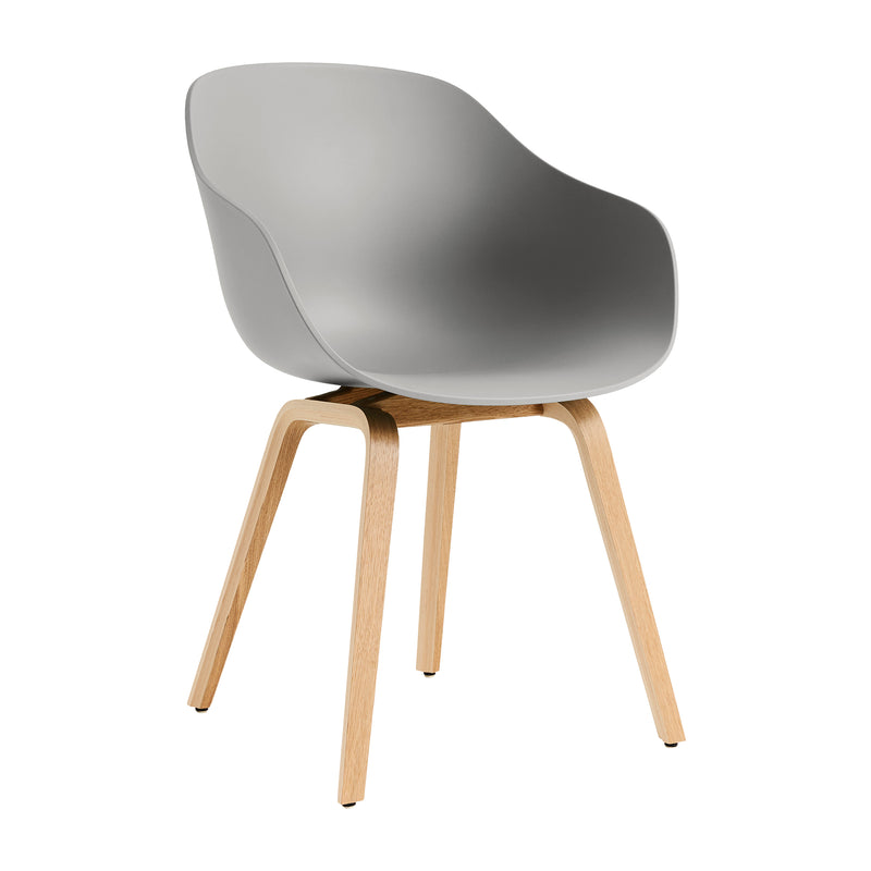 HAY - About A Chair AAC 222 | Standardgleiter Kunststoff / concrete grey 2.0 / Eiche lackiert