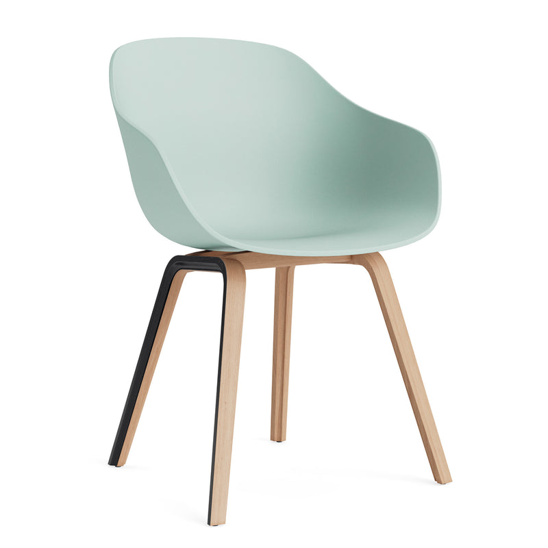 HAY - About A Chair AAC 222 | Standardgleiter Kunststoff / dusty mint 2.0 / Eiche lackiert
