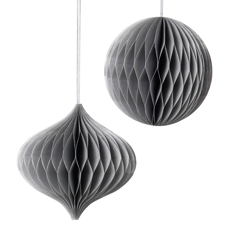 Broste Copenhagen - Christmas Mix Deko-Anhänger | 2er-Set / Ø 13 x H 13 cm / silber