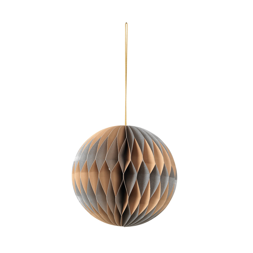 Broste Copenhagen - Christmas Ball Deko-Anhänger | Ø 13 cm / silver/indian tan