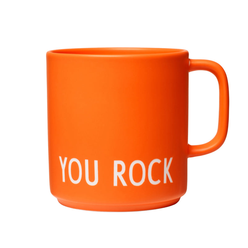 Design Letters - AJ Favourite Porzellan Becher mit Henkel | You Rock / orange