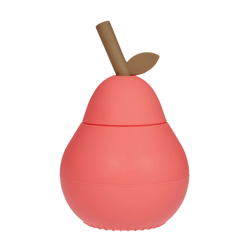 OYOY - Birnen Becher mit Strohhalm | cherry red