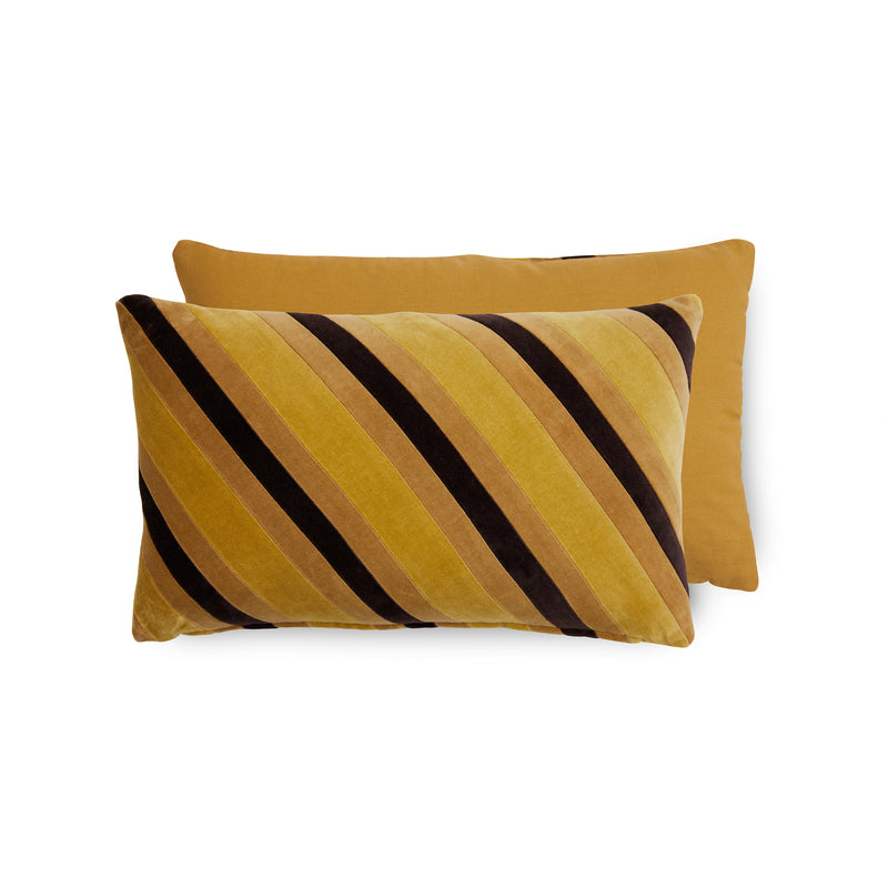 HKliving - Striped Samt-Kissen | 50 x 30 cm / honey
