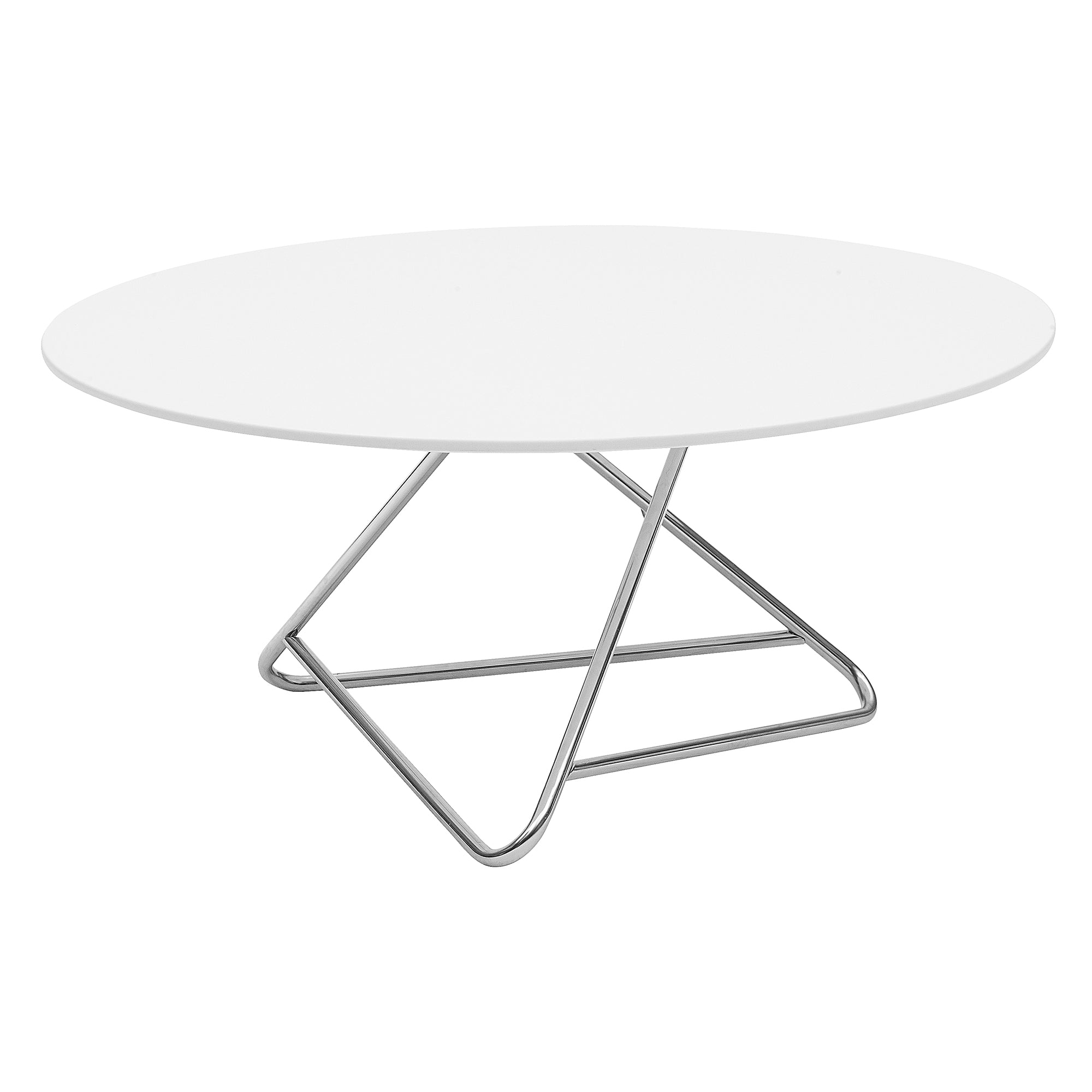 Softline - Tribeca Beistelltisch | large / Chrom/weiß lackiert