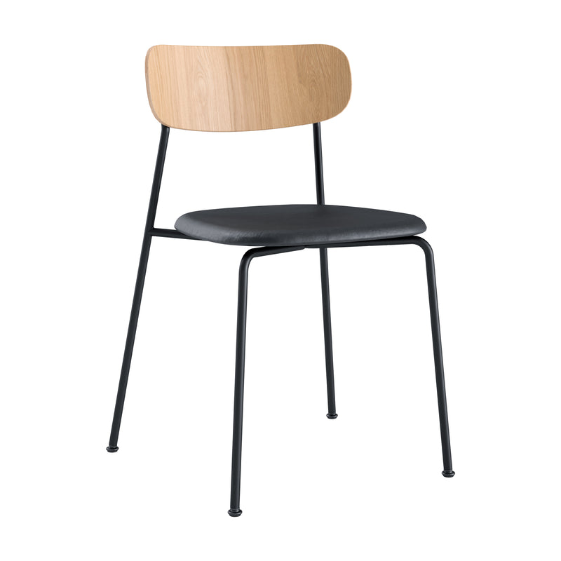 Andersen Furniture - Scope Stuhl | Eiche weiß gefärbt / Leder schwarz