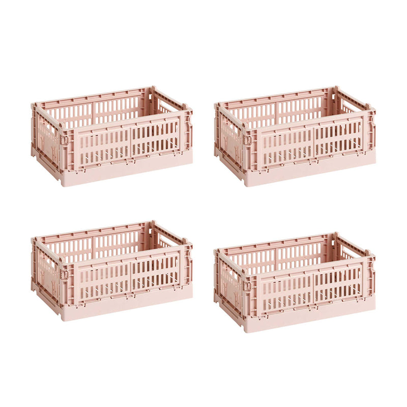 HAY - Colour Crate S Korb-Set recycled | 4er-Set / blush