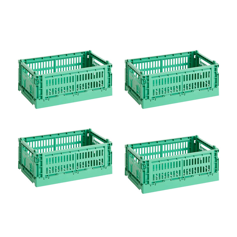 HAY - Colour Crate S Korb-Set recycled | 4er-Set / dark mint