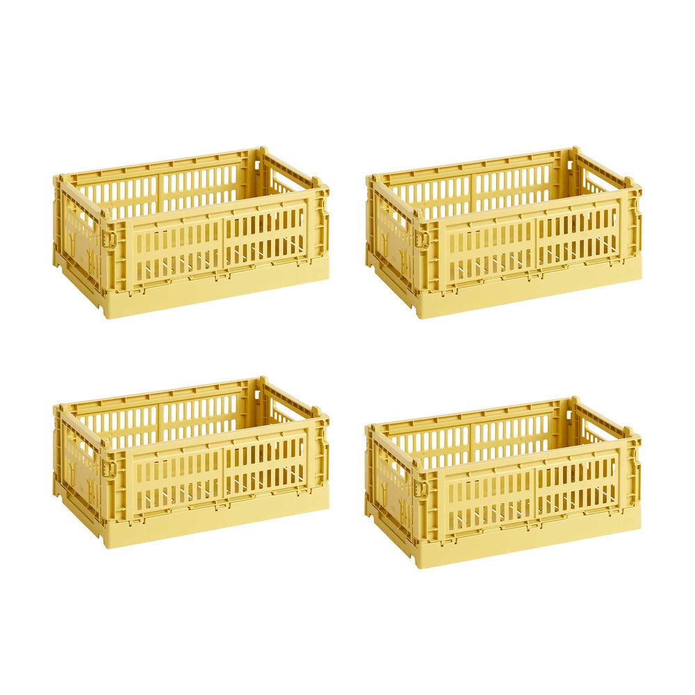 HAY - Colour Crate S Korb-Set recycled | 4er-Set / dusty yellow