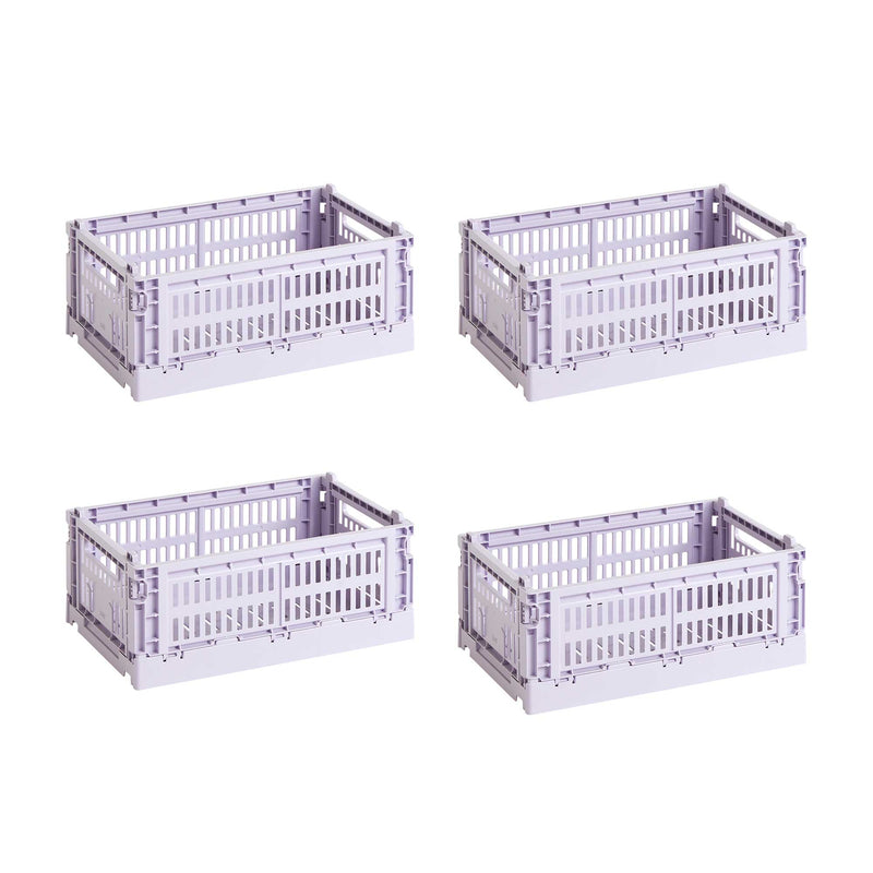 HAY - Colour Crate S Korb-Set recycled | 4er-Set / lavender