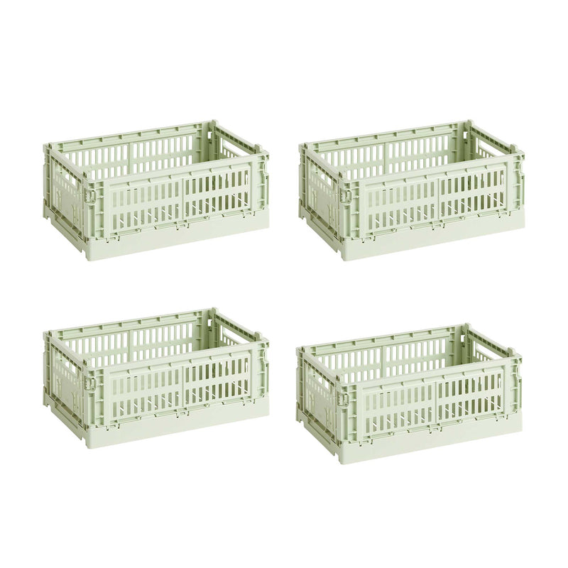 HAY - Colour Crate S Korb-Set recycled | 4er-Set / mint