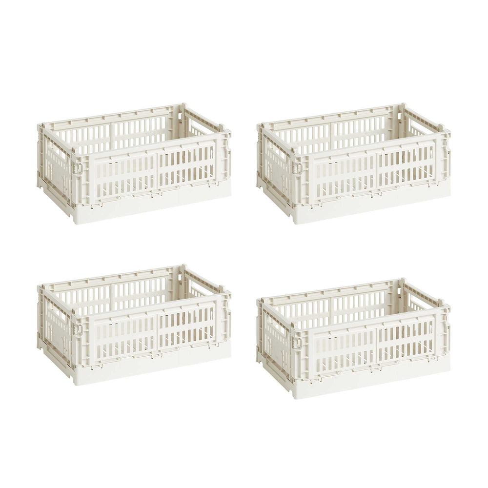 HAY - Colour Crate S Korb-Set recycled | 4er-Set / off-white