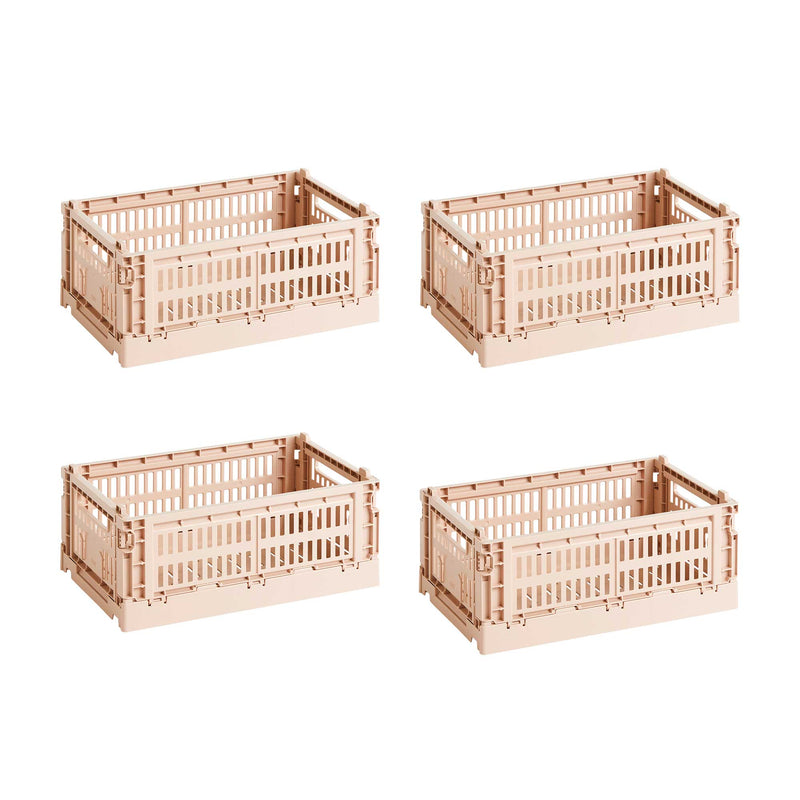 HAY - Colour Crate S Korb-Set recycled | 4er-Set / powder