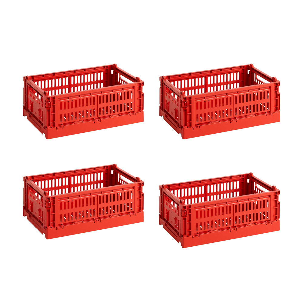 HAY - Colour Crate S Korb-Set recycled | 4er-Set / red