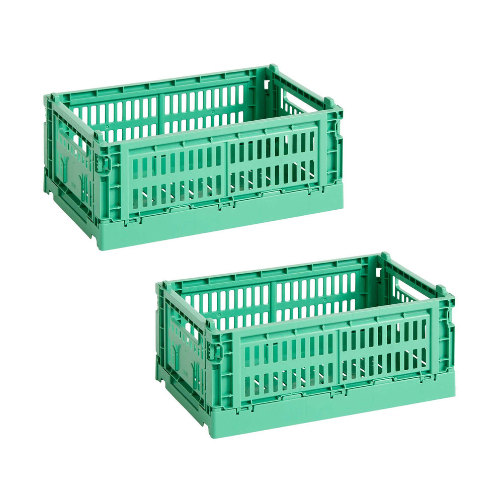 HAY - Colour Crate S Korb-Set recycled | 2er-Set / dark mint