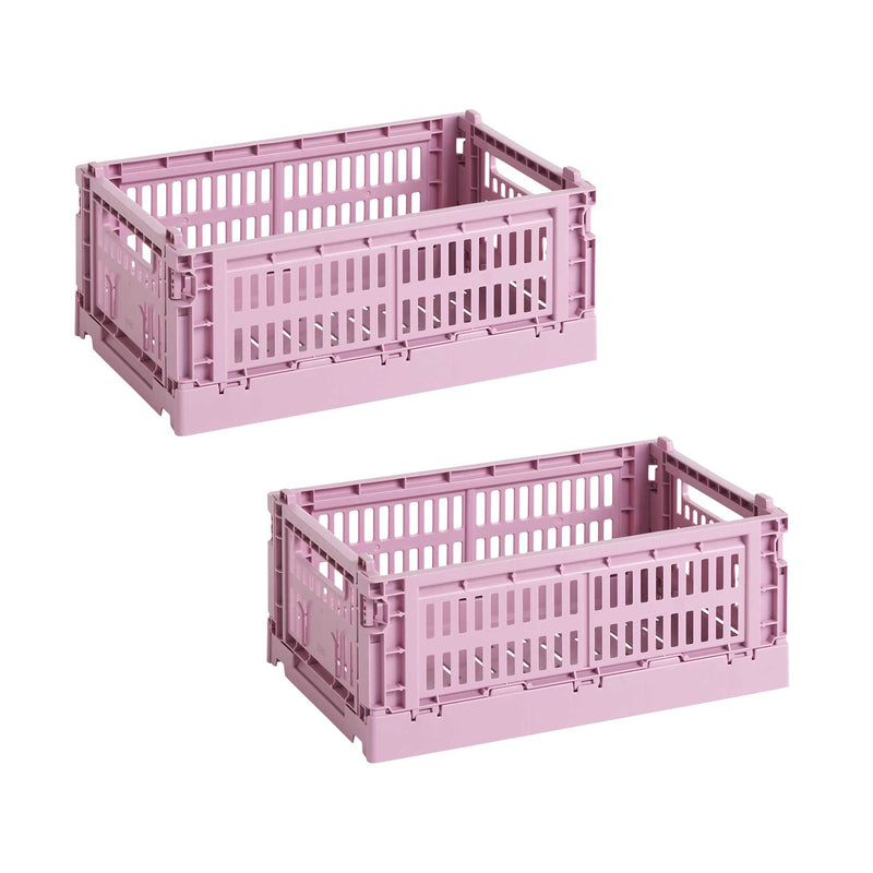 HAY - Colour Crate S Korb-Set recycled | 2er-Set / dusty rose