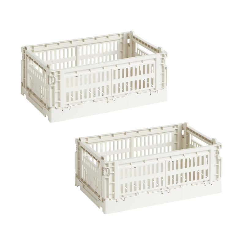 HAY - Colour Crate S Korb-Set recycled | 2er-Set / off-white