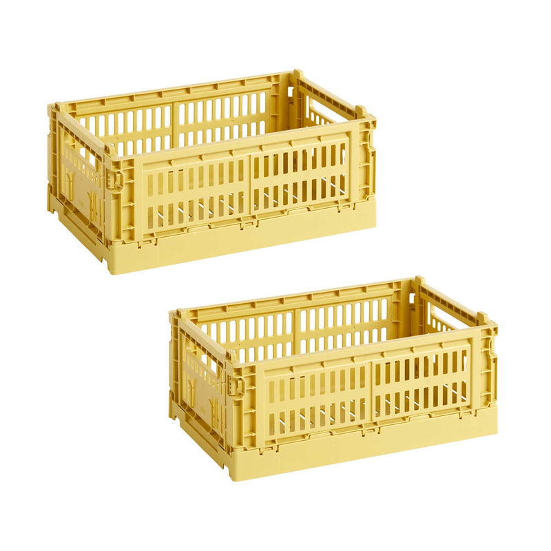 HAY - Colour Crate S Korb-Set recycled | 2er-Set / dusty yellow