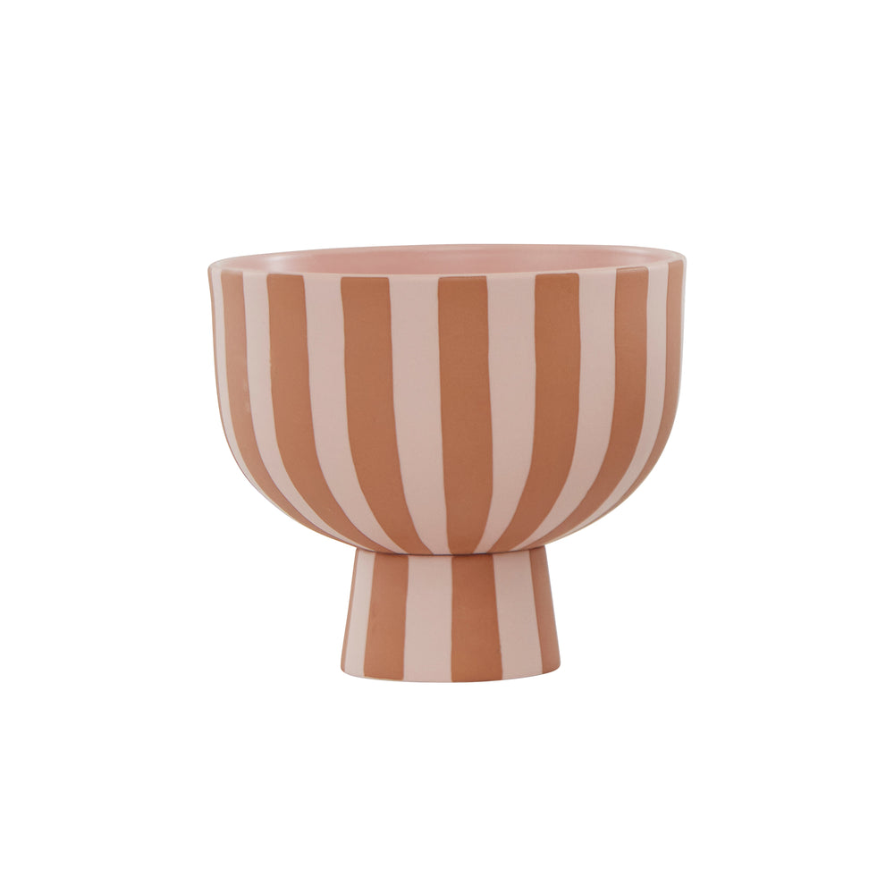 OYOY - Toppu Schale mit Fuß | Ø 15 x H 13 cm / caramel/rose