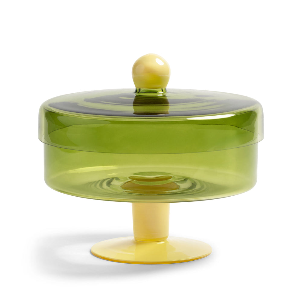 &amp;klevering - Duo Aufbewahrungsglas | Ø 22 x 20 cm / green/yellow