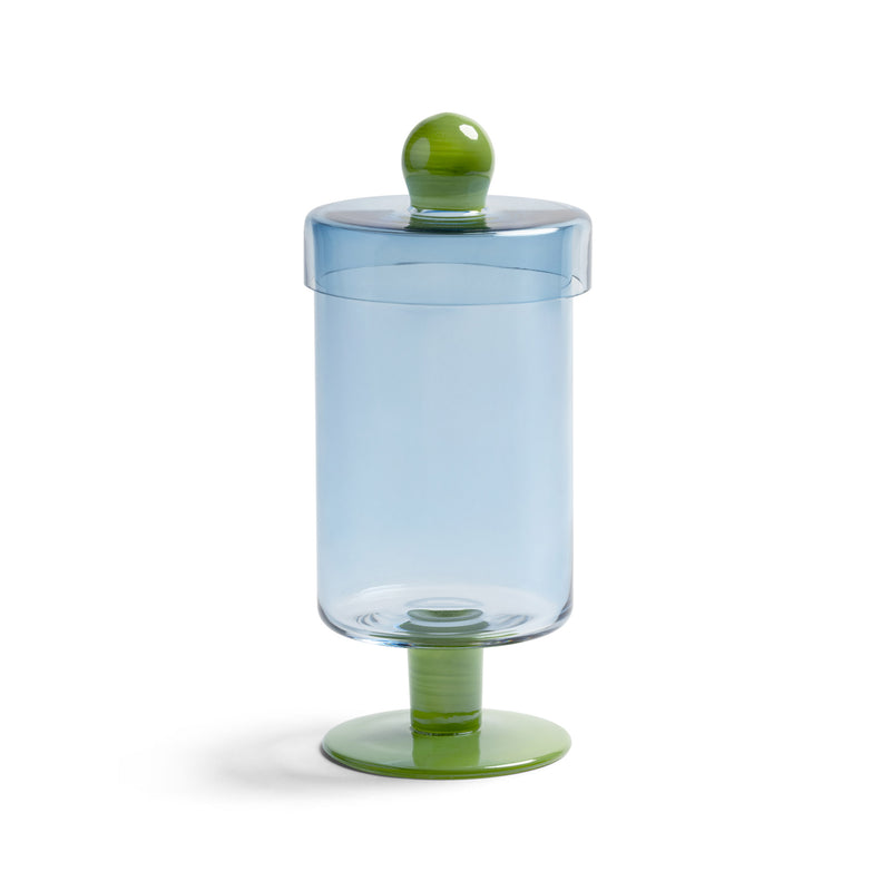 &amp;klevering - Duo Aufbewahrungsglas | Ø 11,5 x 27 cm / blue/green