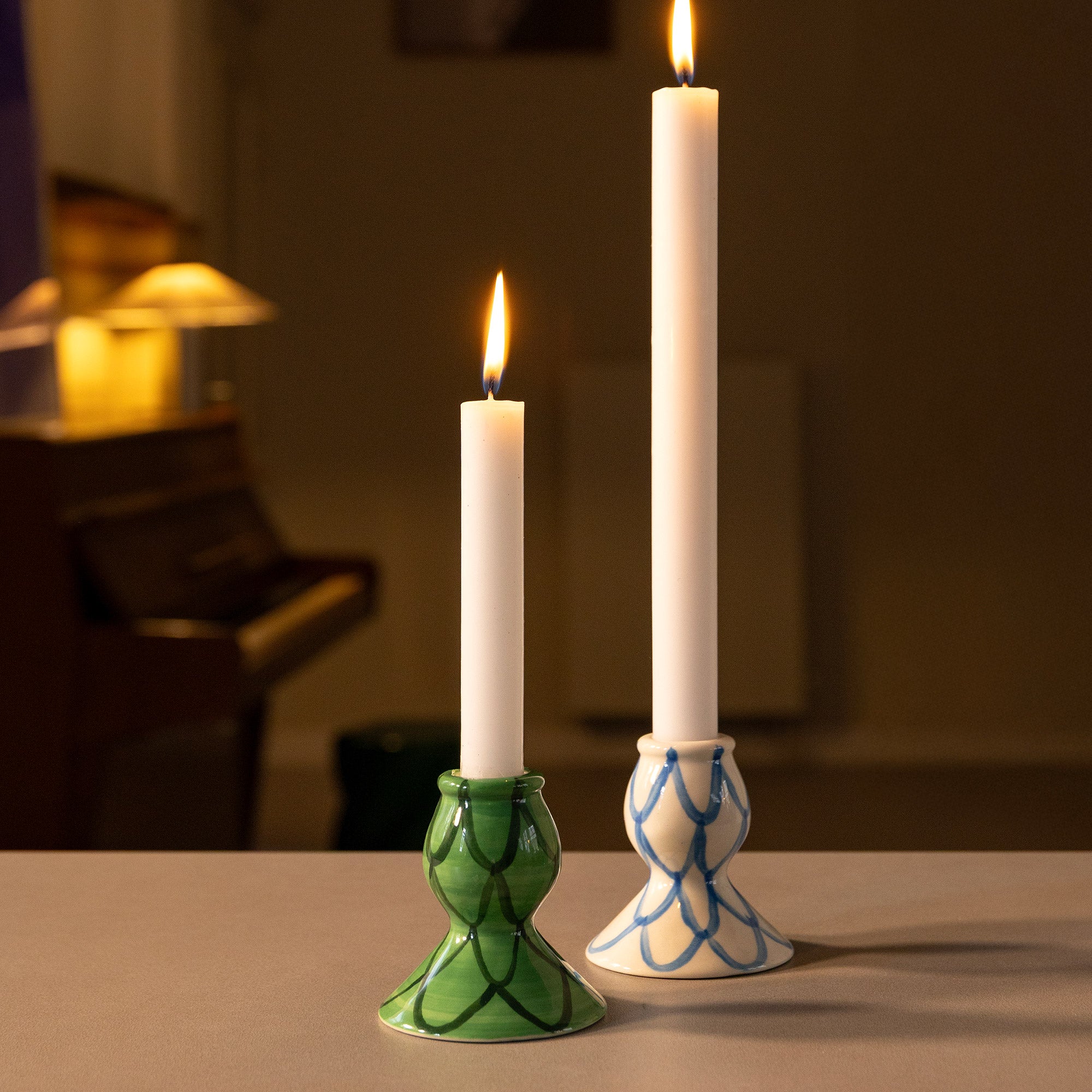 &amp;klevering - Sirène Kerzenständer | blau, grün
