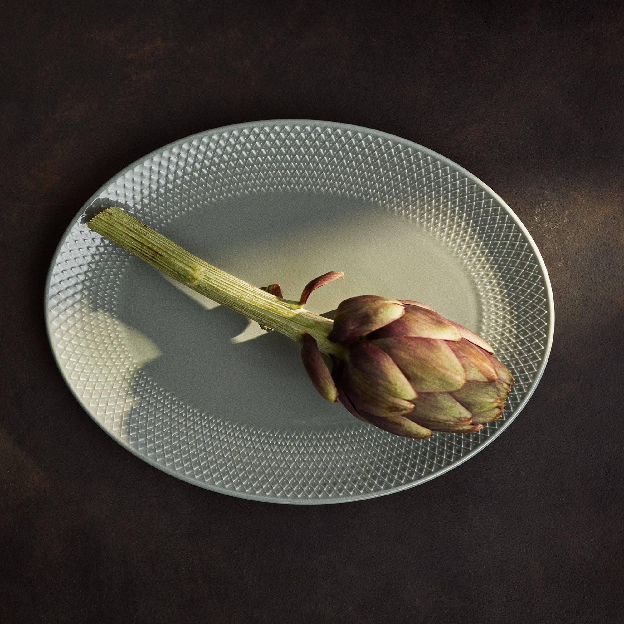 Lyngby Porcelæn - Rhombe Servierplatte | 21,5 x 28,5 cm