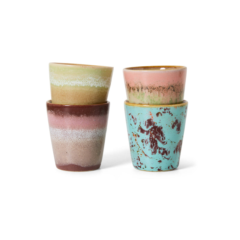 HKliving - 70's Espresso Tassen &amp; Becher | 4er-Set / Ristretto / futurism
