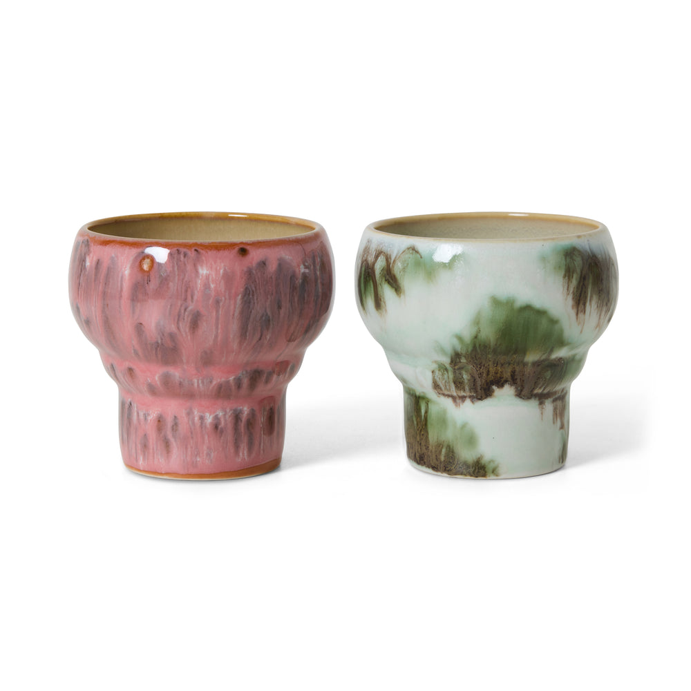 HKliving - 70's Espresso Tassen &amp; Becher | 2er-Set / Lungo / expression