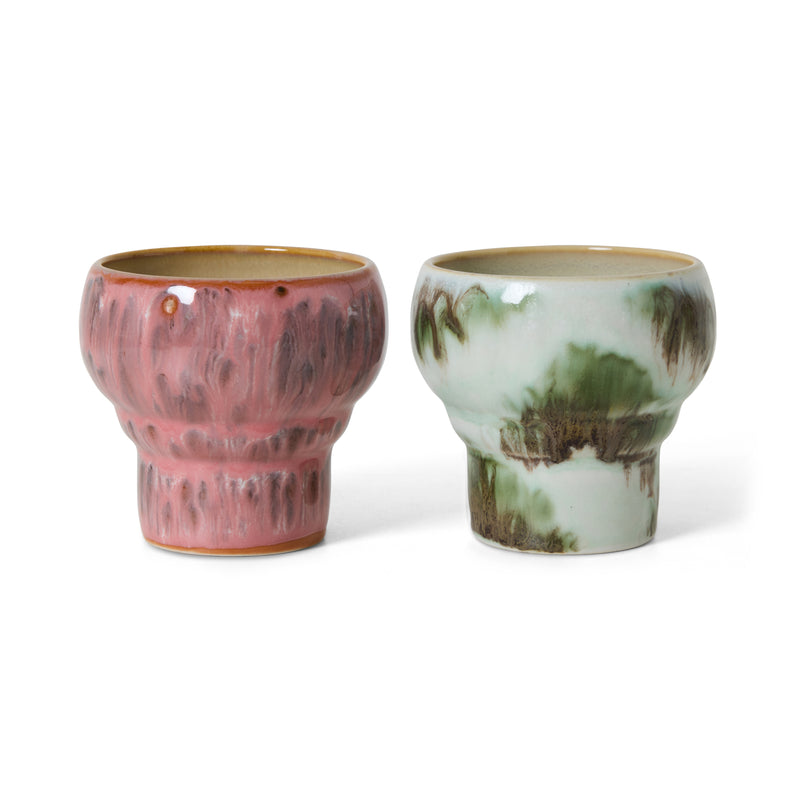 HKliving - 70's Espresso Tassen &amp; Becher | 2er-Set / Lungo / expression