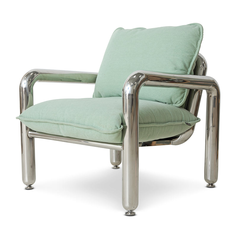 HKliving - Chrom- Loungesessel | canvas mint