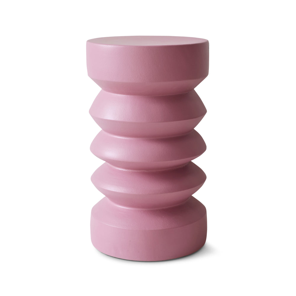 HKliving - Beistelltisch aus Steingut | Ø 32 x H 41 cm / rouge