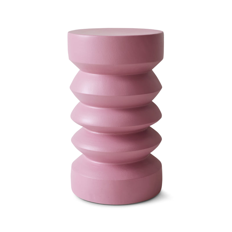 HKliving - Beistelltisch aus Steingut | Ø 32 x H 41 cm / rouge