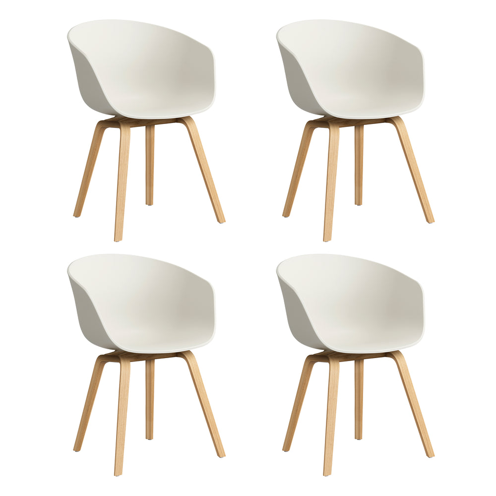 HAY - About A Chair AAC 22 Set | 4er Set / melange cream 2.0 / Eiche lackiert
