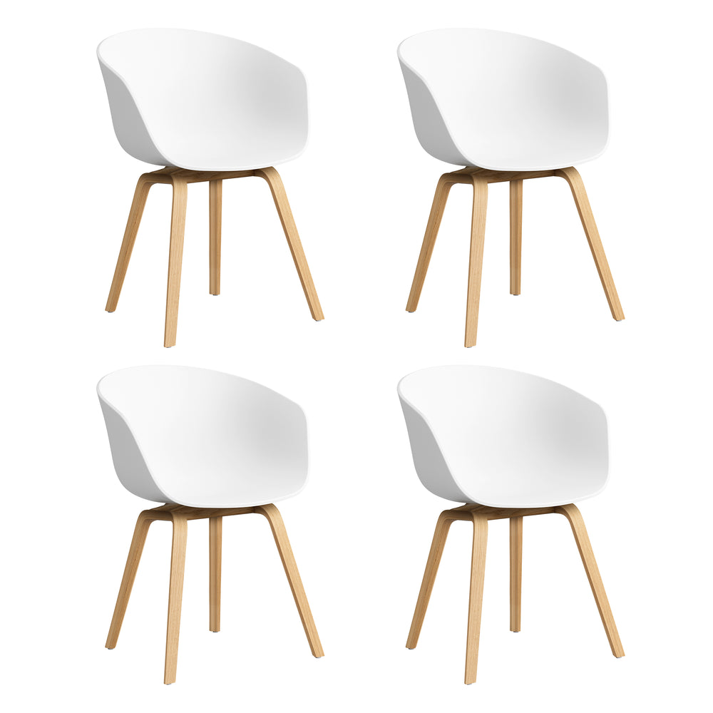 HAY - About A Chair AAC 22 Set | 4er Set / white 2.0 / Eiche lackiert