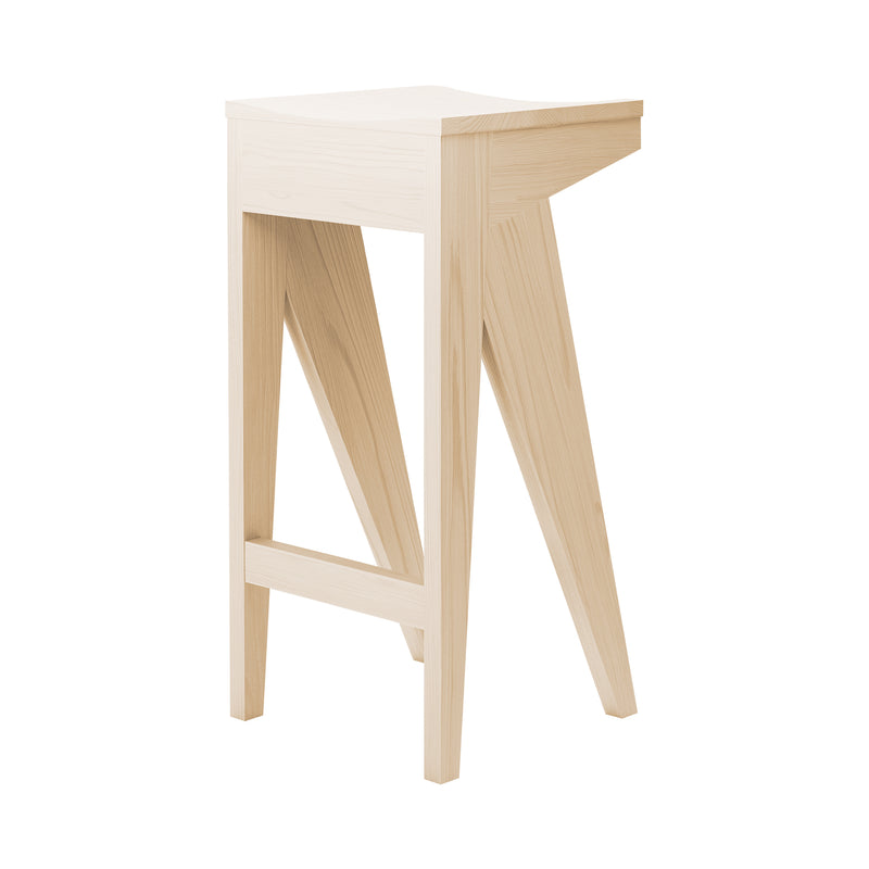 OUT Objekte unserer Tage - Schulz Barhocker | 75 cm / Esche gewachst mit Weißpigment